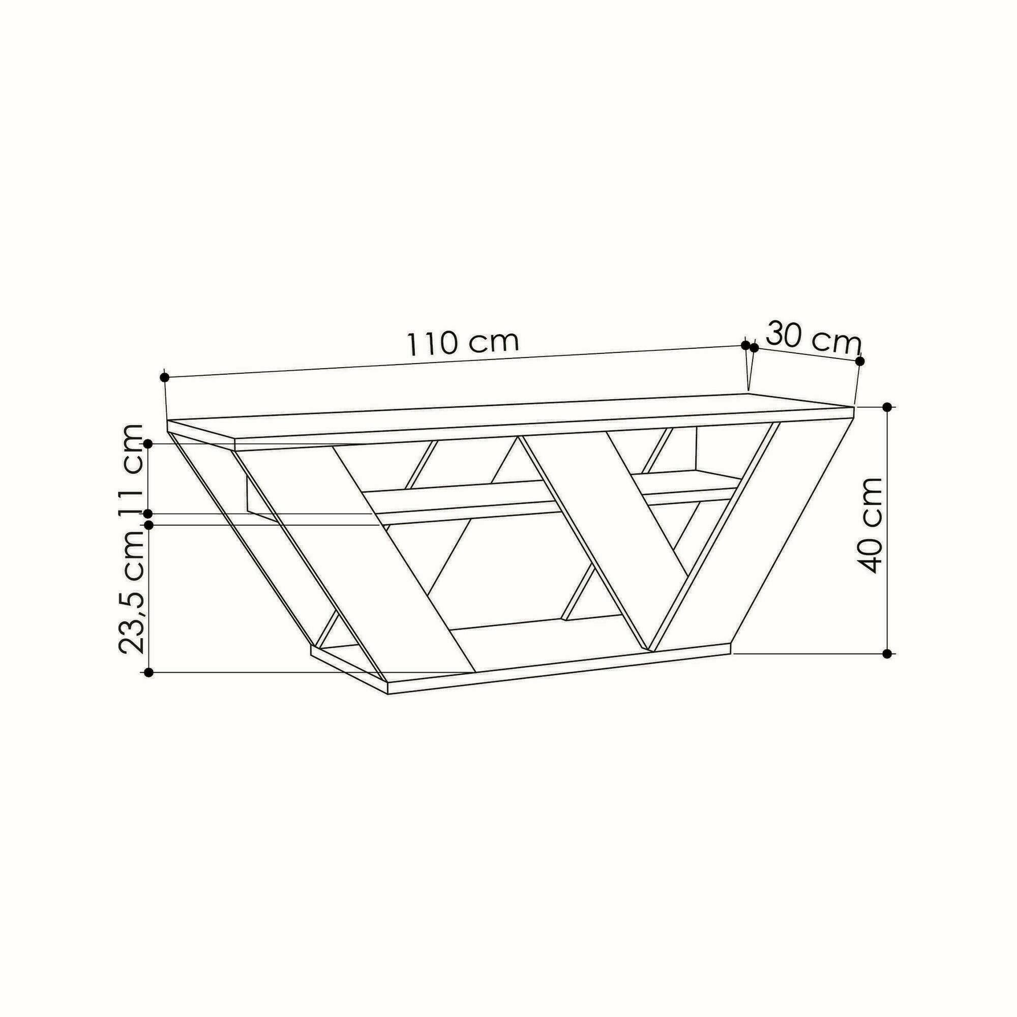 Mobile porta TV Dpellegr, Credenza da soggiorno, Armadio basso per TV, Base parete attrezzata, 110x30h40 cm, Antracite