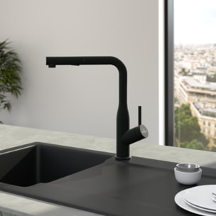 Robinet de cuisine avec douchette VILLEROY & BOCH Subway Style Shower Noir mat