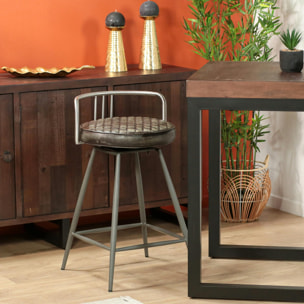 Tabouret de bar industriel brun BRISBANE