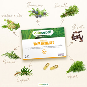 OLIOSEPTIL® - Gélule Voies Urinaires - Contribue au bon fonctionnement du système urinaire - Complexe de 7 Huiles Essentielles Pures et Chémotypées - Gélules Végétales L-Vcaps® - Lot de 2