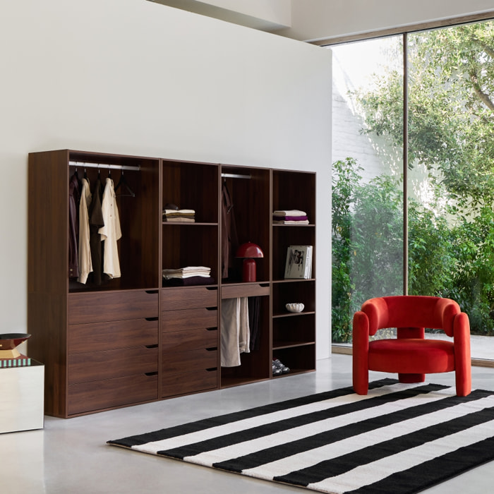 Kit dressing modulable décor bois 4 éléments NEPAL