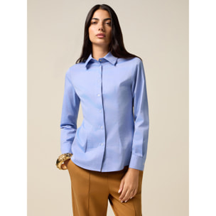 Oltre - Camicia in popeline 100% cotone - Azzurro