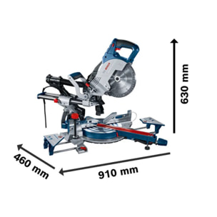 Scie à onglets radiale 1600W GCM 8 SJL Professional - BOSCH - avec accessoires - 0601B19100