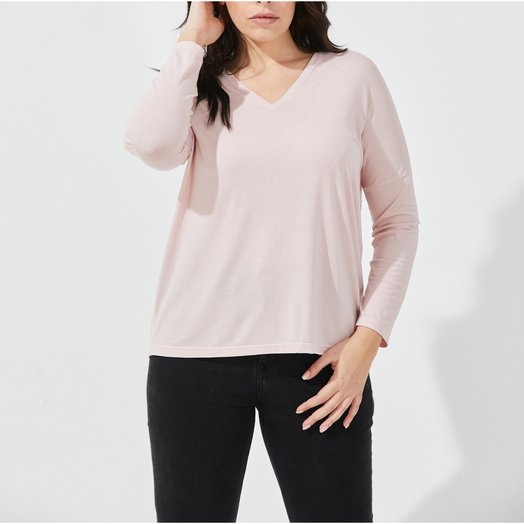 Maglia manica lunga in viscosa sostenibile vestibilità over