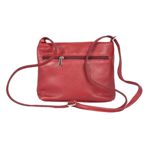 Borse Donna colore Rosso-in pelle Made in Italy 20x18x5cm