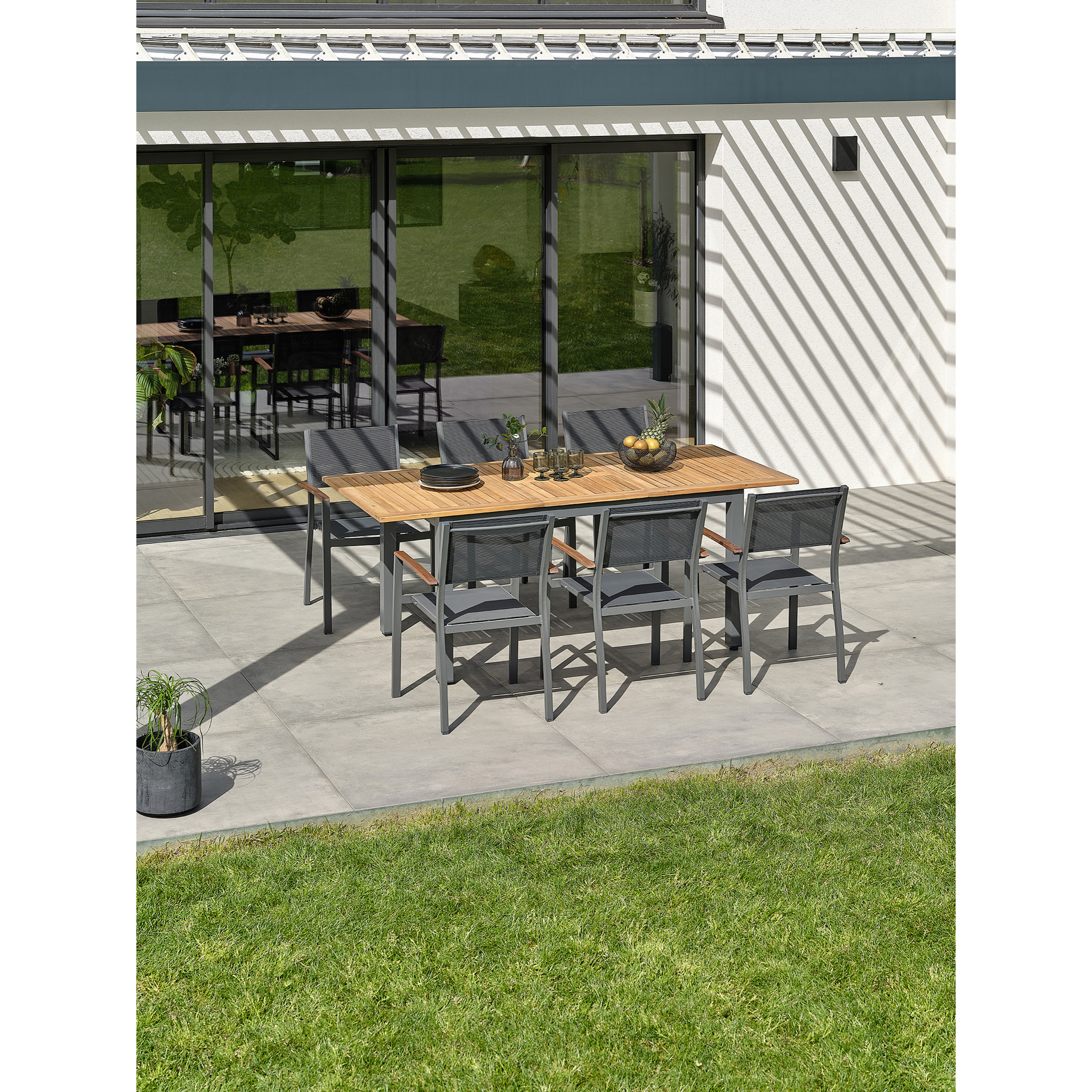ORSINO - Ensemble repas de jardin 6 places - Acacia