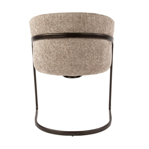 Teo - lot de 2 chaises - pieds en métal - en tissu texturé - Sable