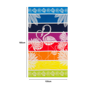 Telo Mare Grande 100x180 Spugna Maui Flamenco Multicolor D13