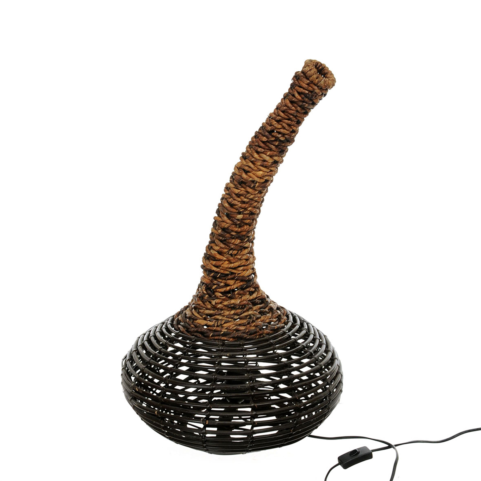 Lampada in abaca - Pezzi 1 - 40xH73xD40cm - Marrone Scuro - Bianchi Dino SPA