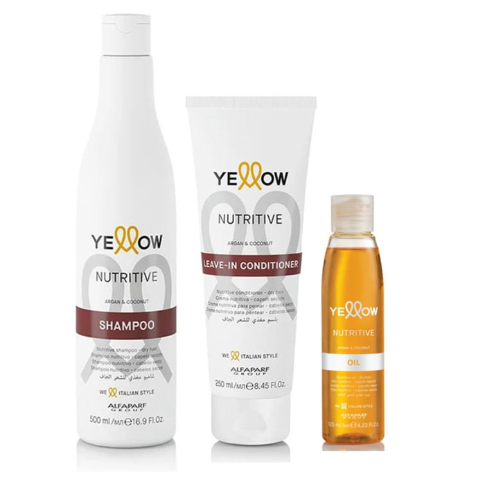 ALFAPARF Yellow Kit Nutritive Shampoo 500ml + Conditioner 250ml + Oil 125ml