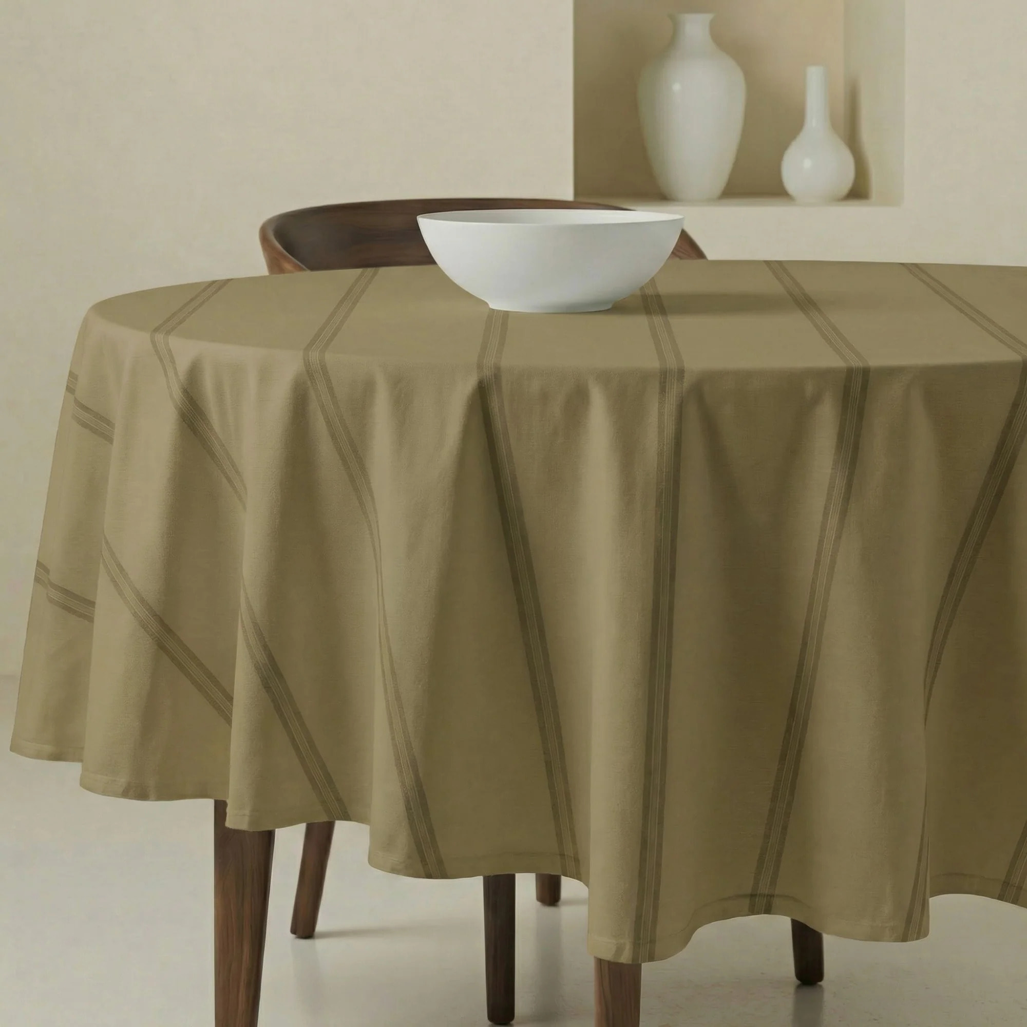 Nappe ronde anti-taches Nua Ocre