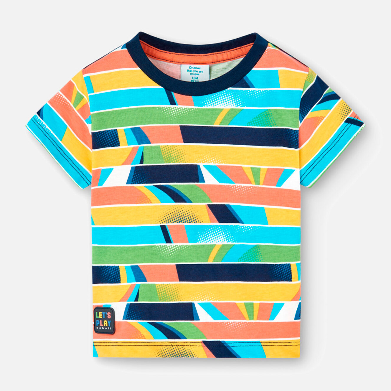 Camiseta niÃ±o estampada, mangas cortas, azul marino, 308034