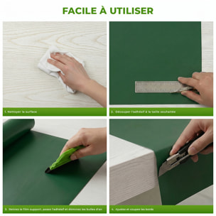 Rouleau adhésif décoratif Vinyle au Mètre - Vert fonce - Sticker Lavable Imperméable Mur Cuisine Meubles