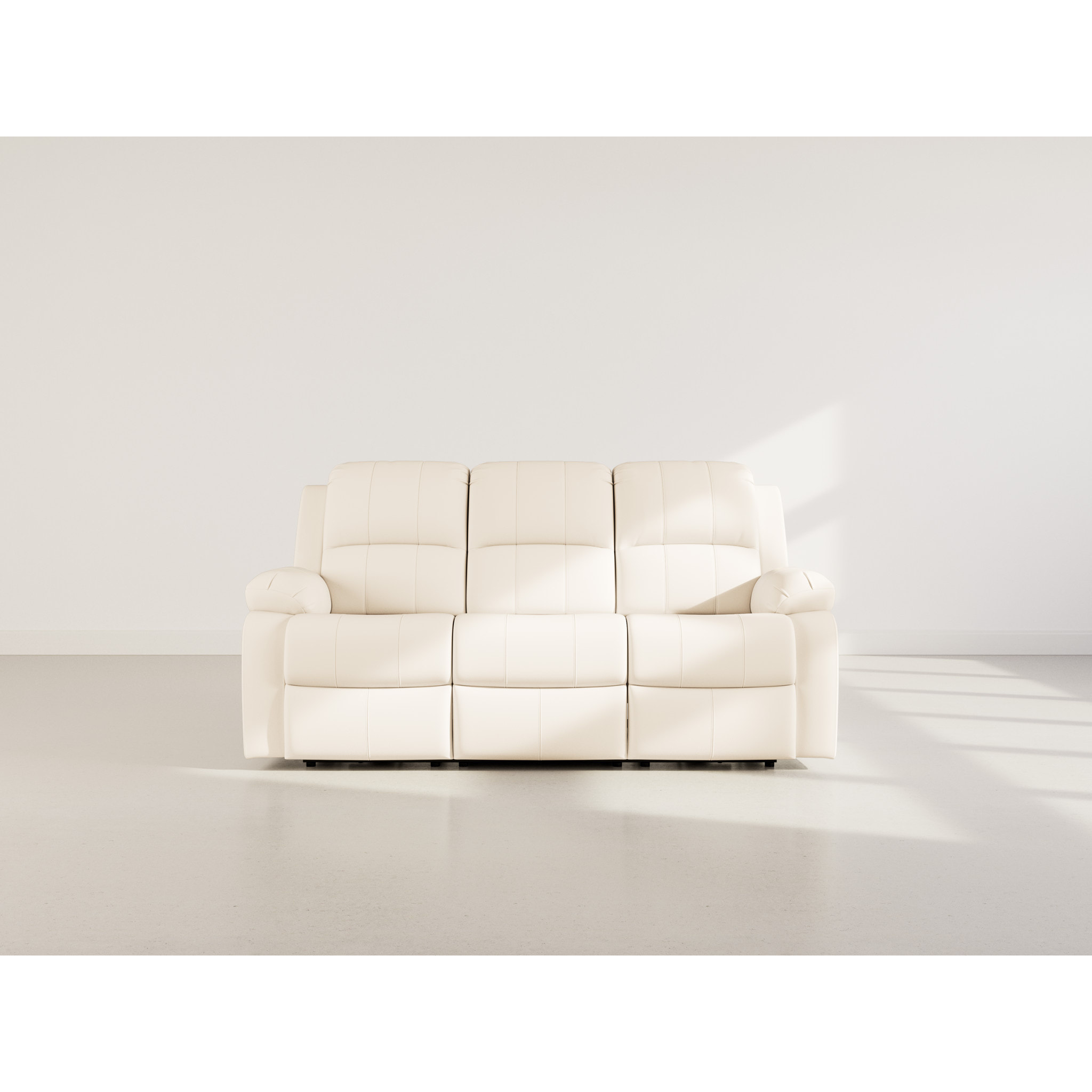 Armand - Canapé 3 places relax électrique en simili - Beige