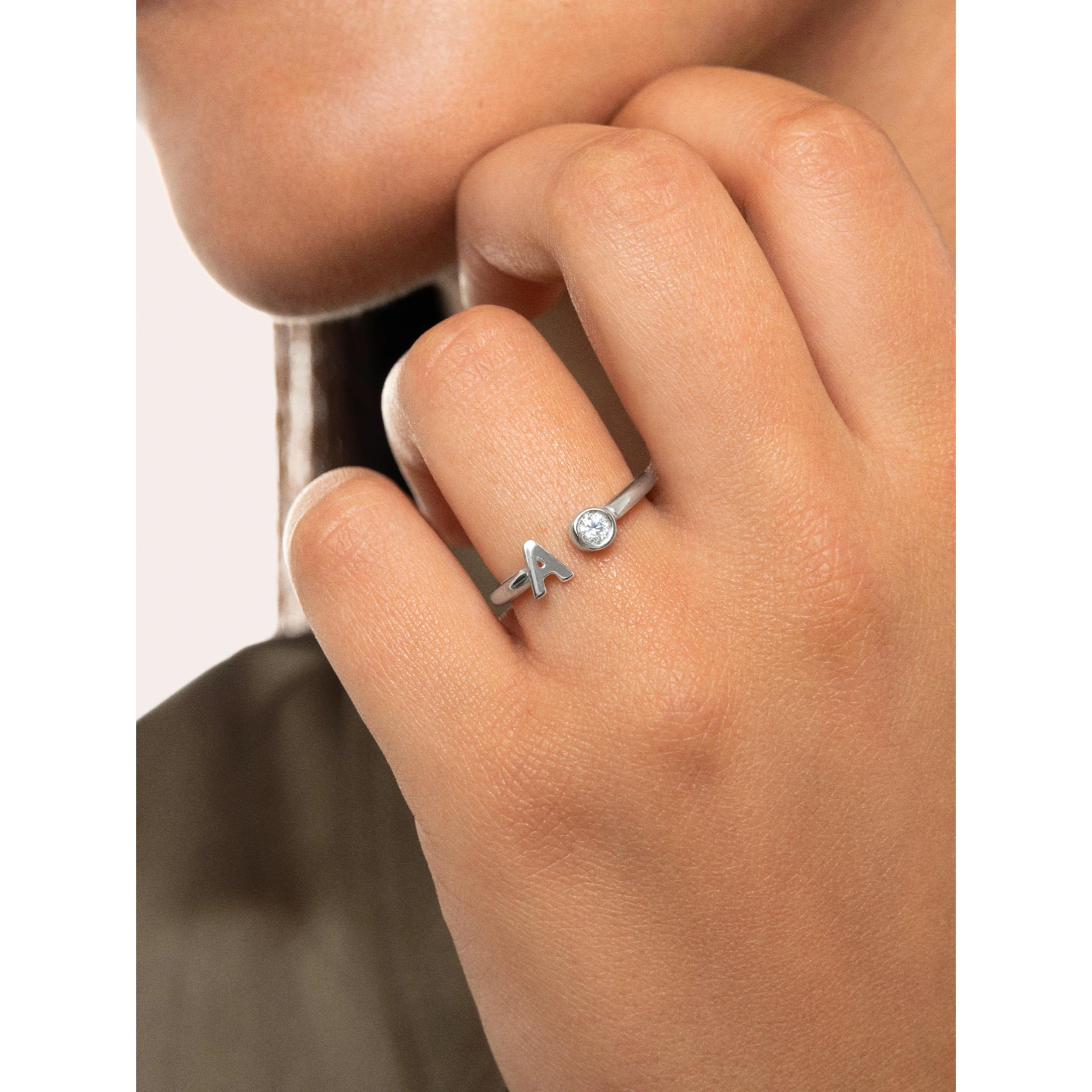 Anillo Personalizado Letter Spark Plata