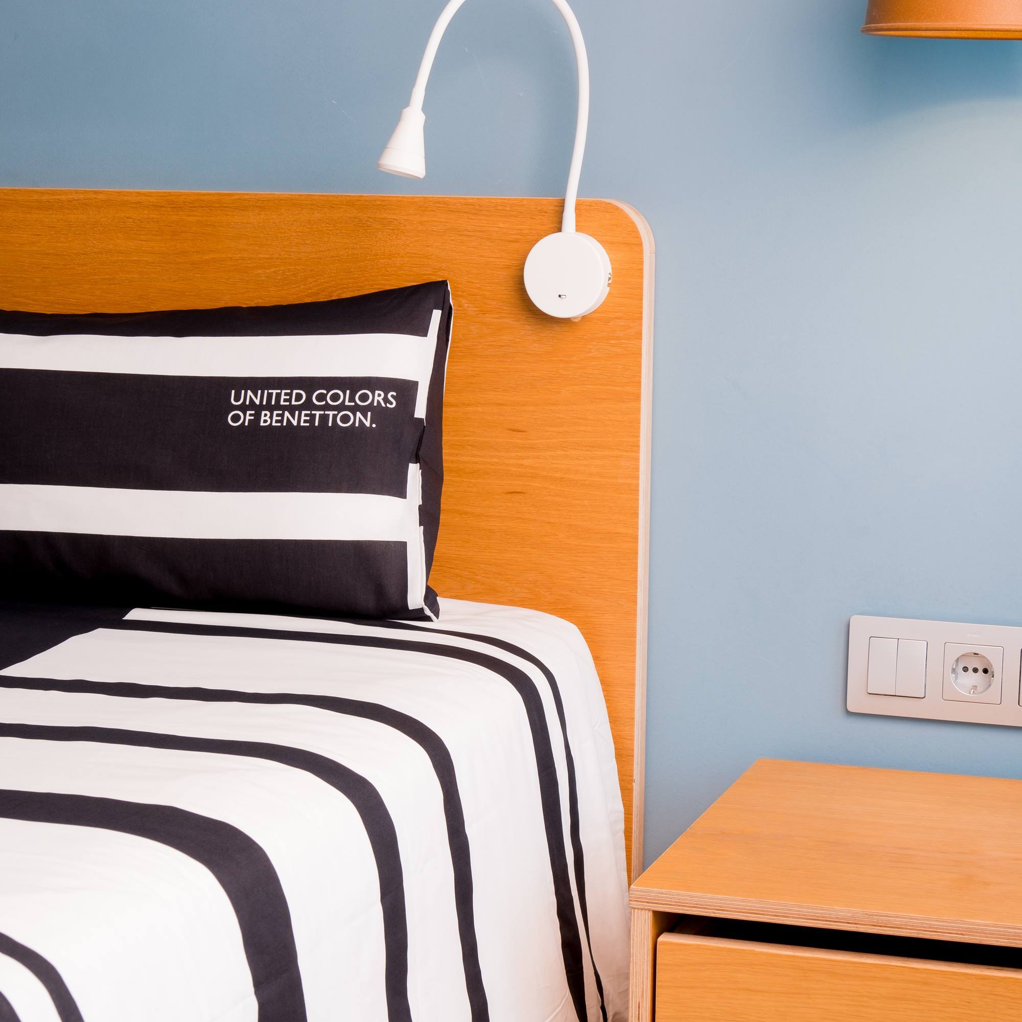 Juego de 2pcs cama, funda nordica y funda cojin , 200tc, 100% algodón Black&white Benetton