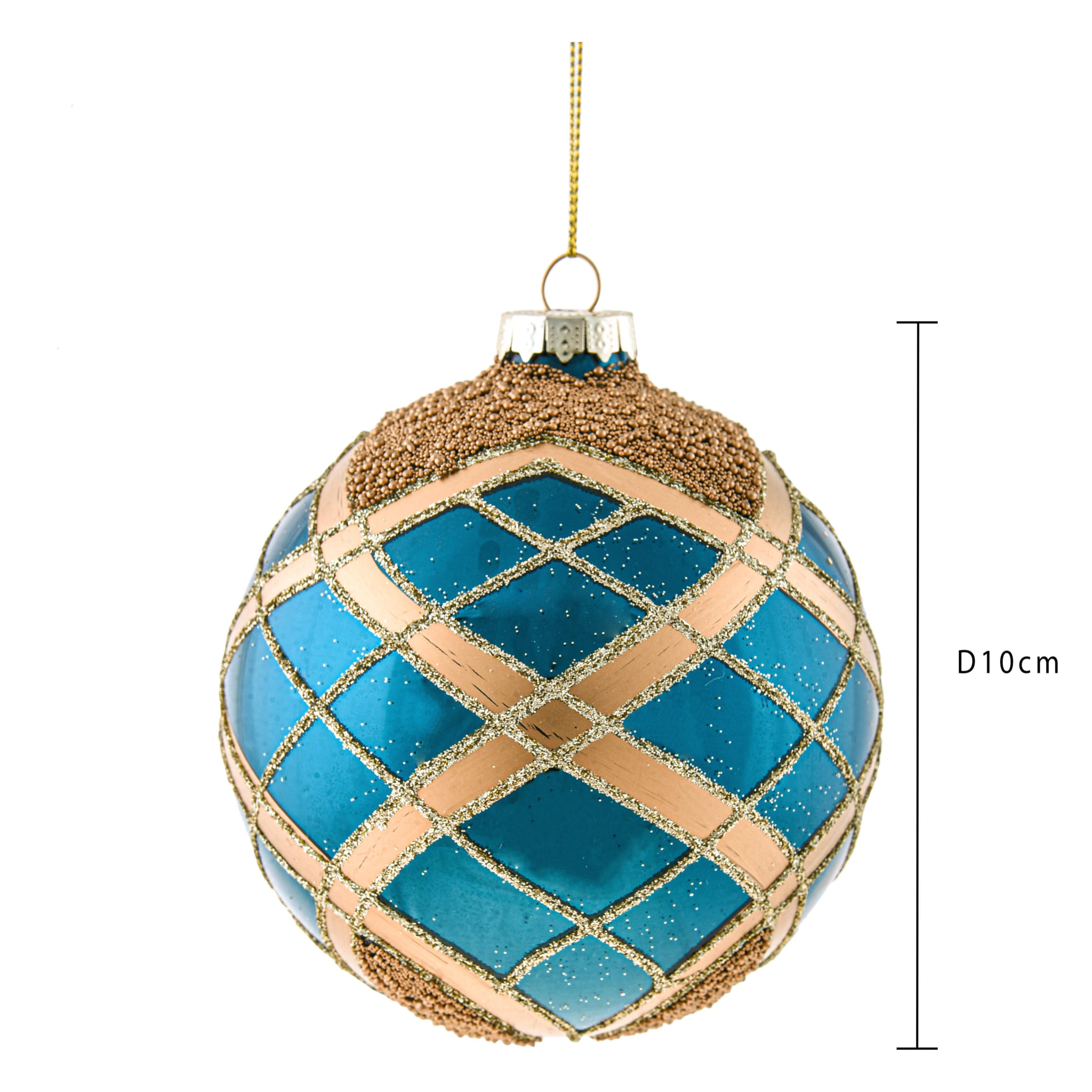 Sfera intreccio - Pezzi 4 - Colore Blu - 10x10Hx10cm - Bianchi Dino