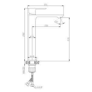 Neo mitigeur de lavabo sans vidage, chrome (SIKOBSLNEO285)