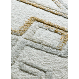 AMARA Alfombra étnica con relieve Plata, varias medidas disponibles.