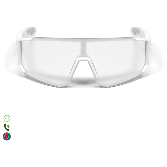Gafas deportivas inteligentes QY01, llamada bluetooth, asistente de voz, control remoto de la cámara.