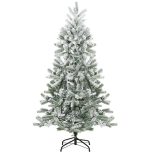 Sapin de Noël artificiel enneigé Ø 90 x 150H cm 521 branches épines imitation Nordmann grand réalisme