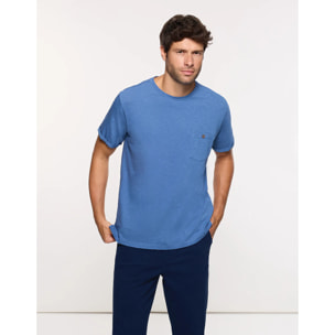 Camiseta Manga Corta Azul - Button