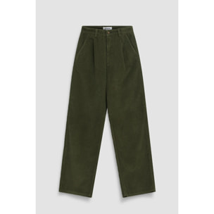 PANTALÓN STRAIGHT MUJER CORD OLIVE GREEN