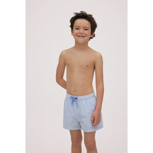 Costume da bagno corto da ragazzo strutturato a righe blu