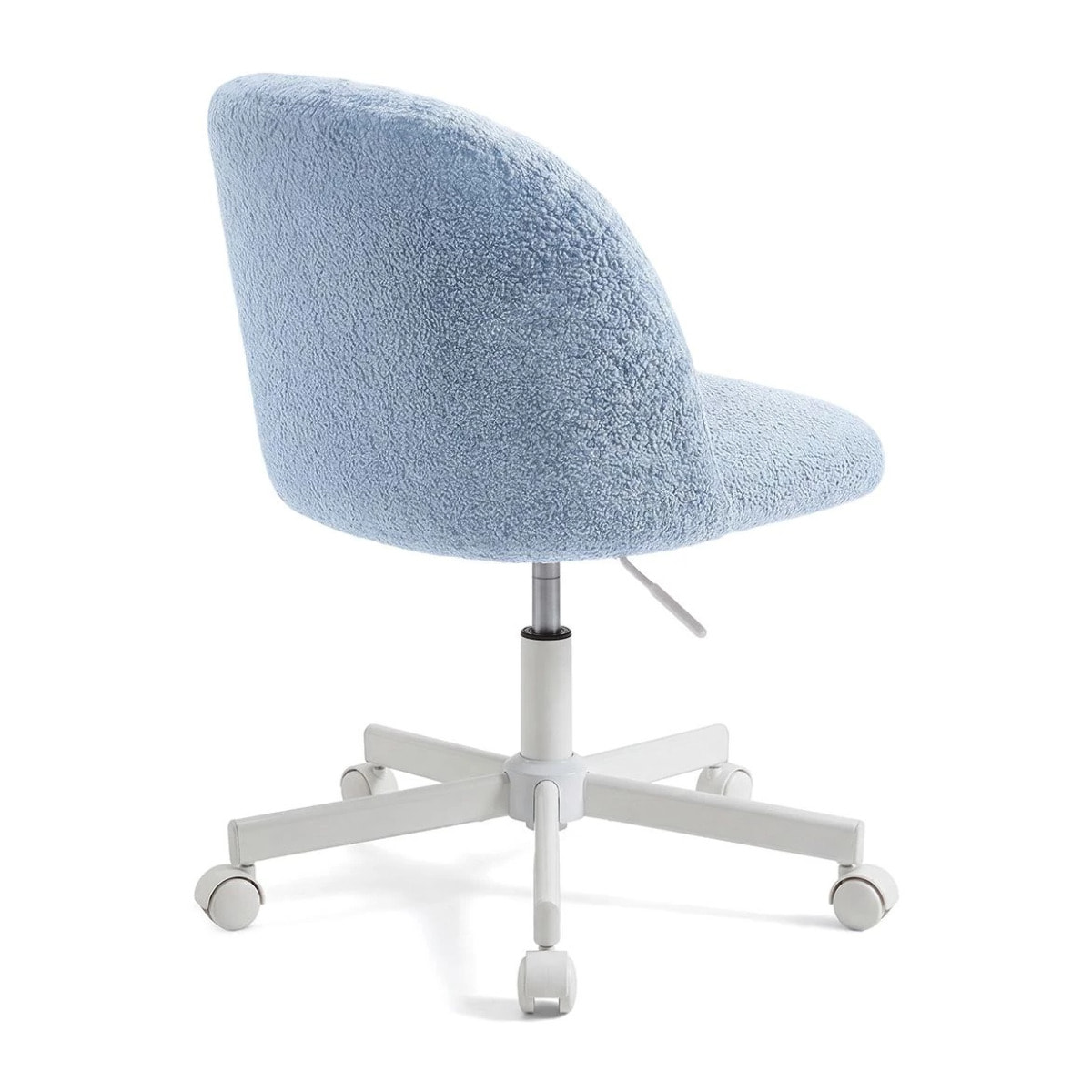 Silla de escritorio tapizada en borreguito azul claro 76-89,5 cm Candy Azul Claro