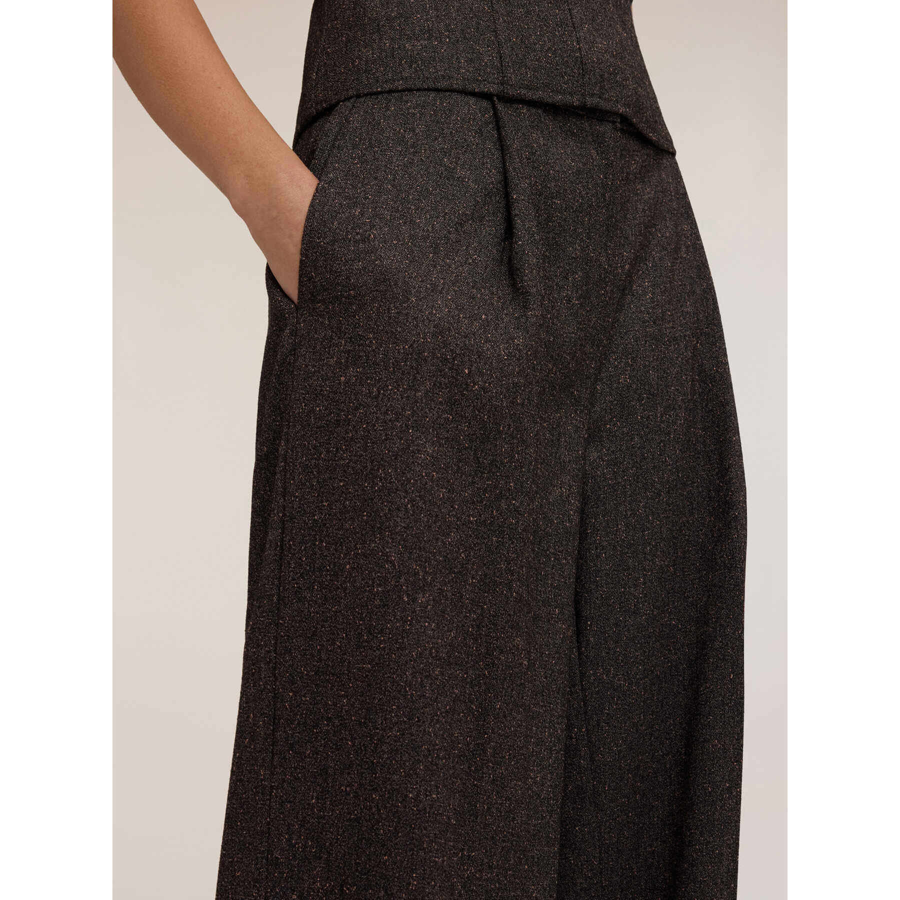 Motivi - Pantalones palazzo en hilo teñido - Gris