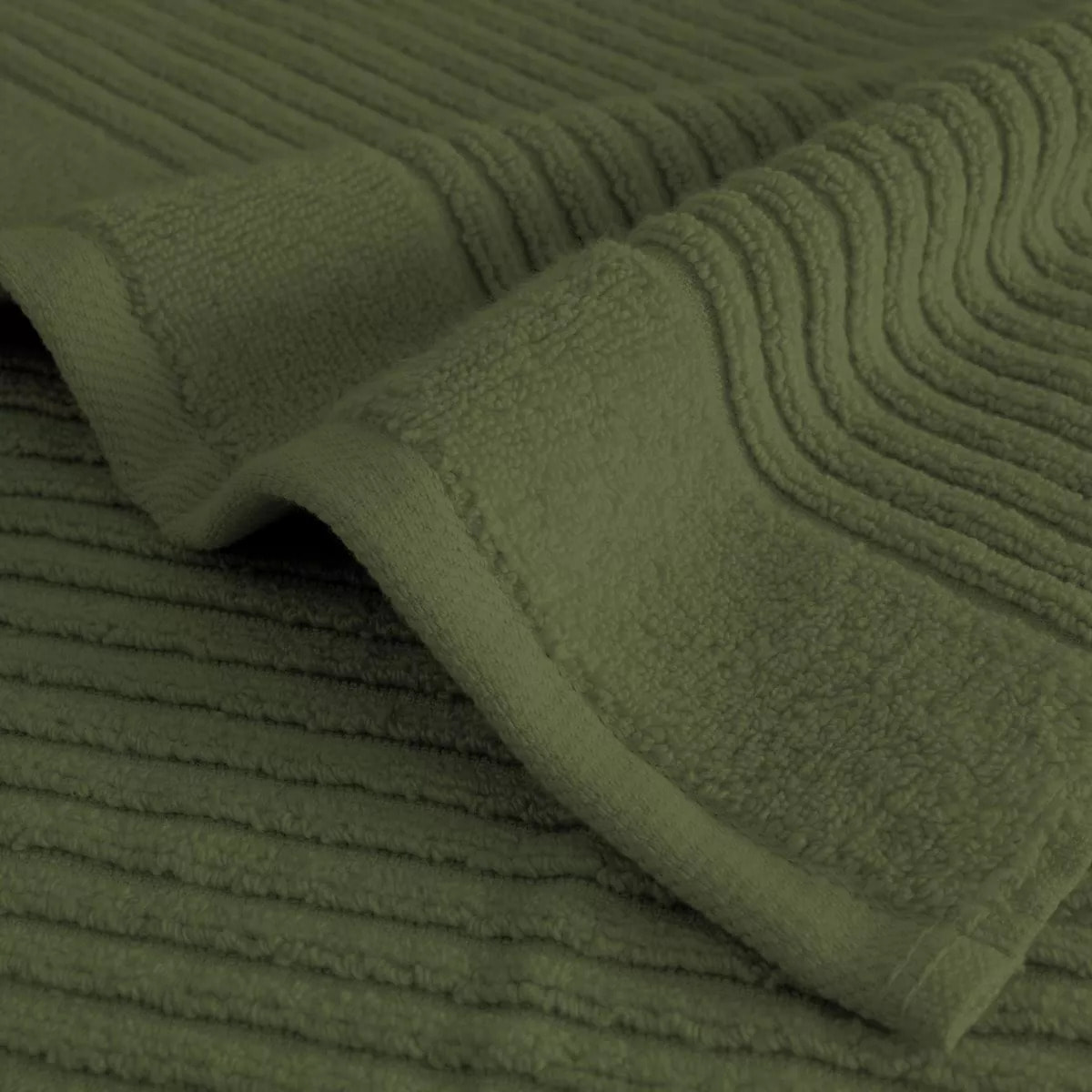 Drap de bain pur coton 560 g/m² uni vert Vitae sauge