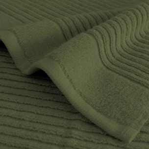 Drap de bain pur coton 560 g/m² uni vert Vitae sauge
