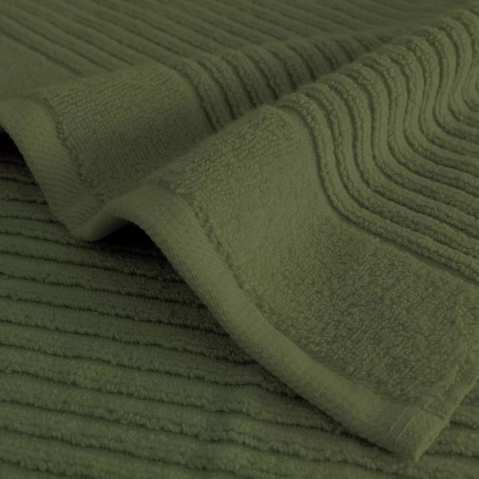 Drap de bain pur coton 560 g/m² uni vert Vitae sauge