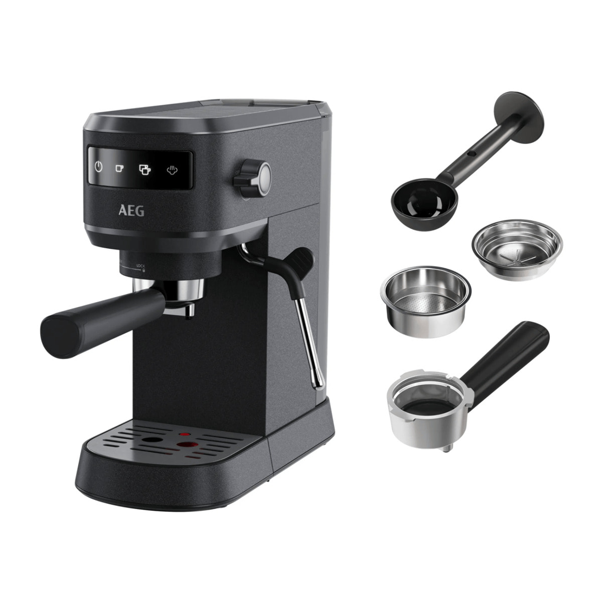 AEG Maquina de café espresso de 1 litro capacidad y 15 bares de presión EC6-1-6BST