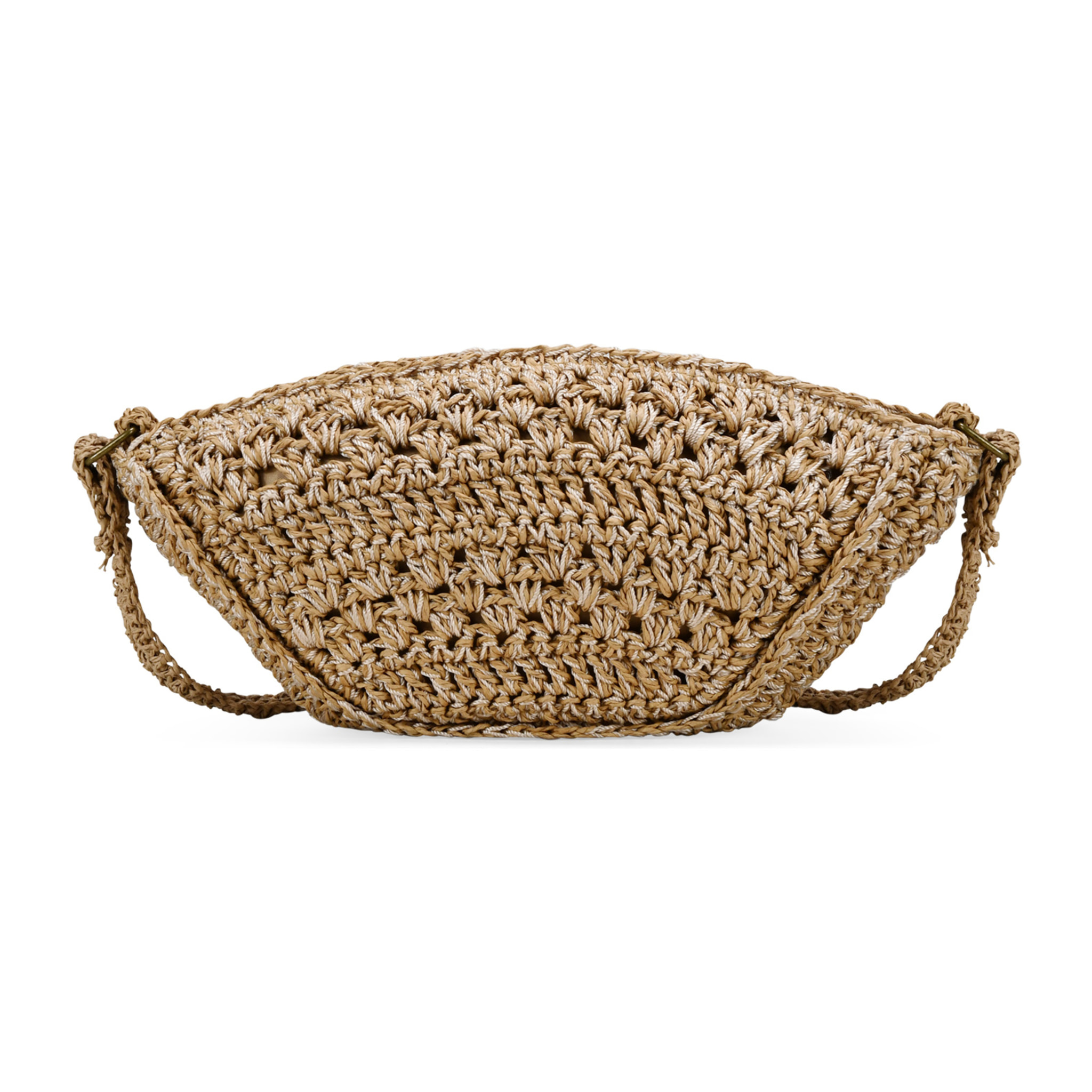 Bolso bandolera rafia marrón