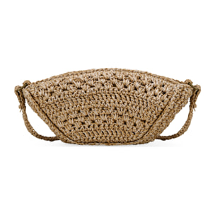 Bolso bandolera rafia marrón
