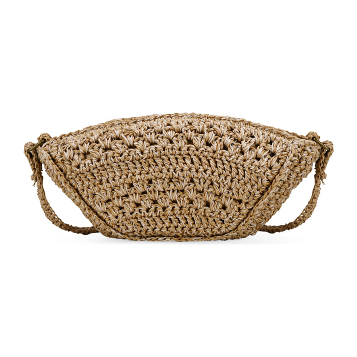 Bolso bandolera rafia marrón
