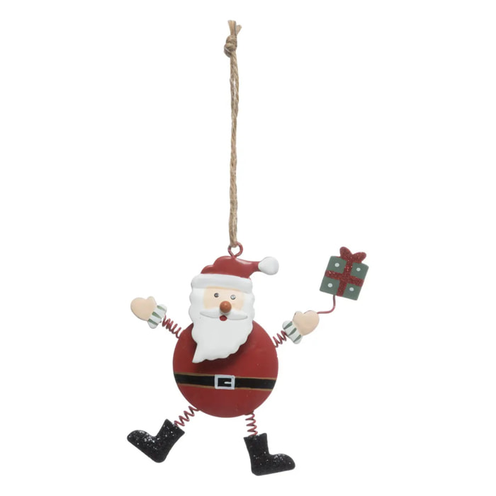 Décoration de sapin en métal Père Noël cadeau 11cm