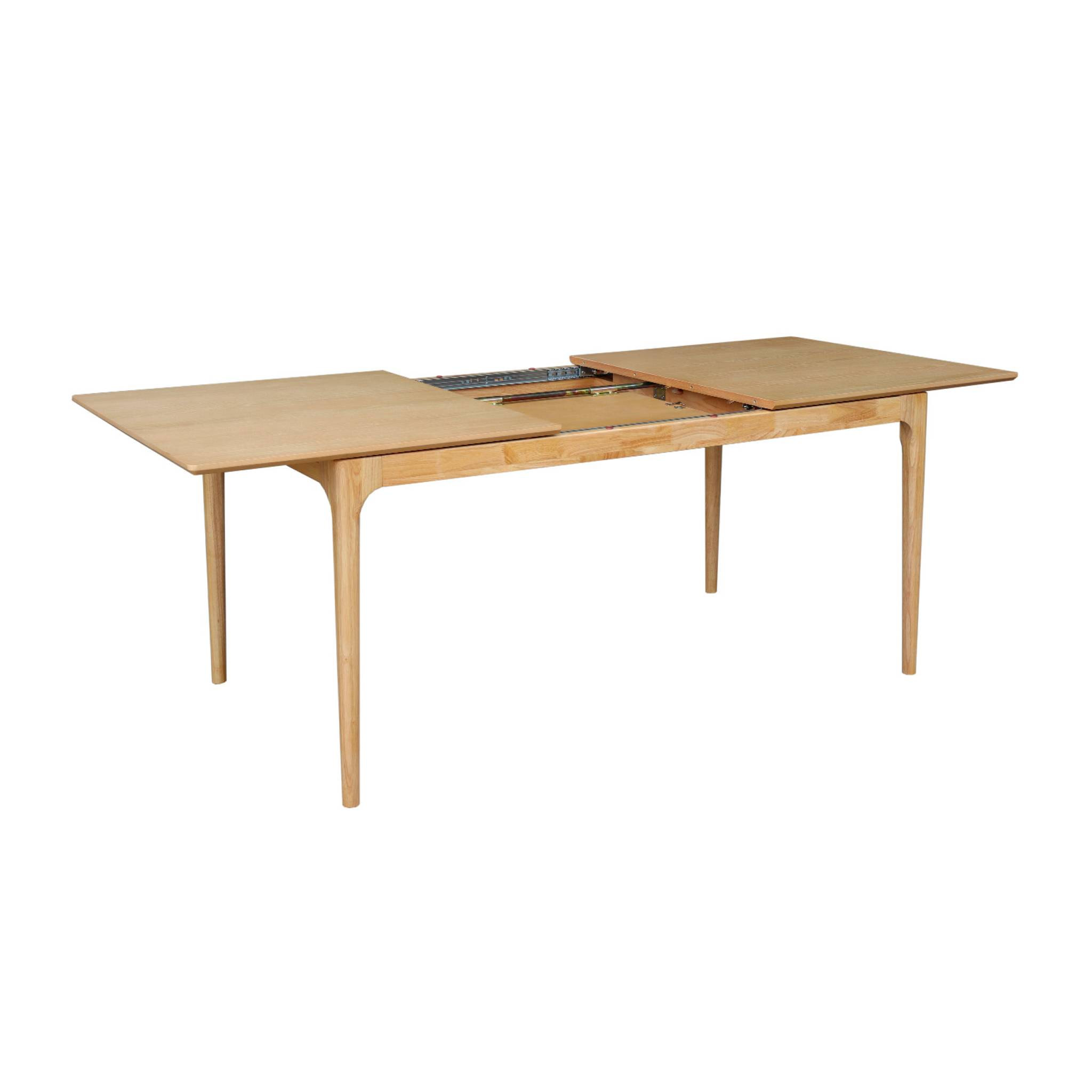 Table à manger rectangulaire extensible bois d'hévéa et placage frêne 6-8 places ELENA