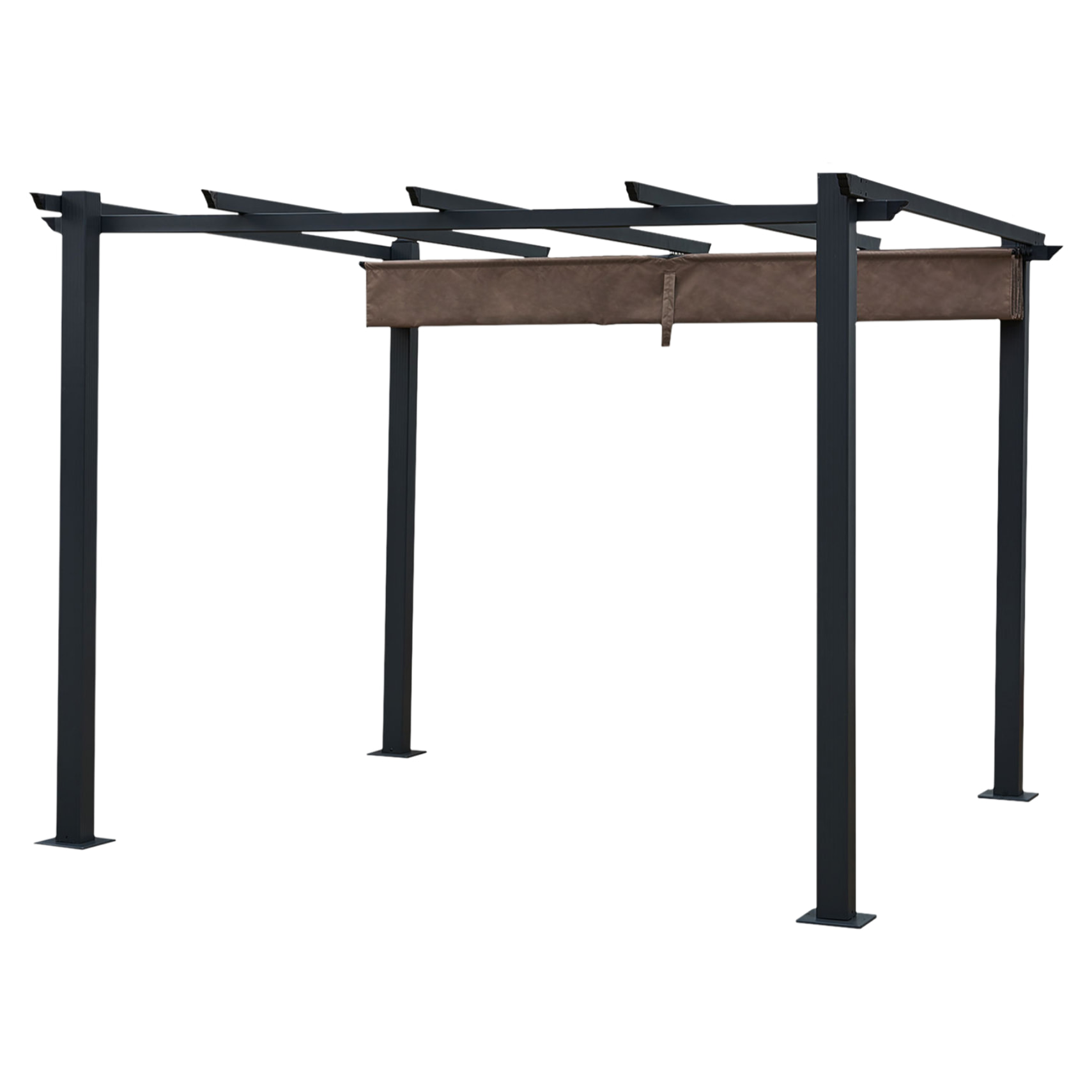Pergola autoportante 3 × 3m CASSIS taupe - structure aluminium