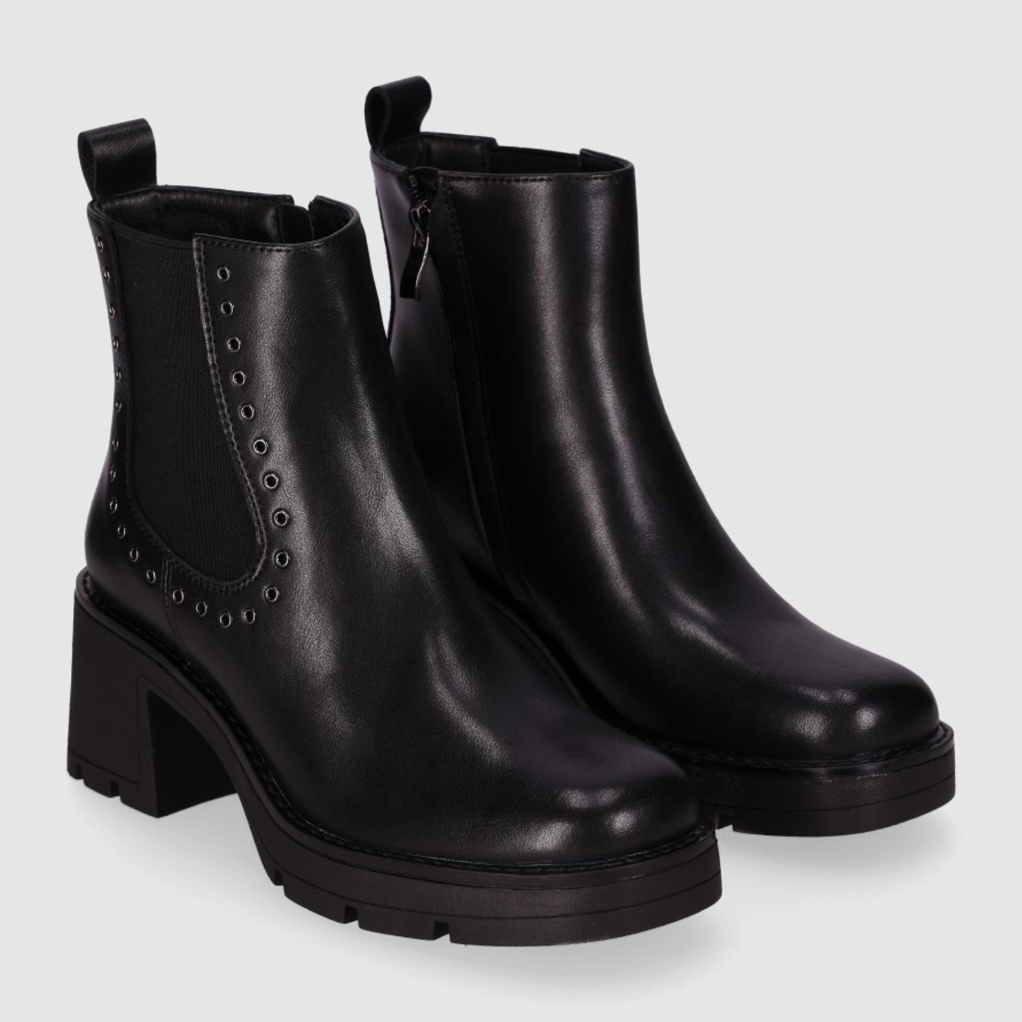 Botines de Piel - Negro - Tacón: 5 cm