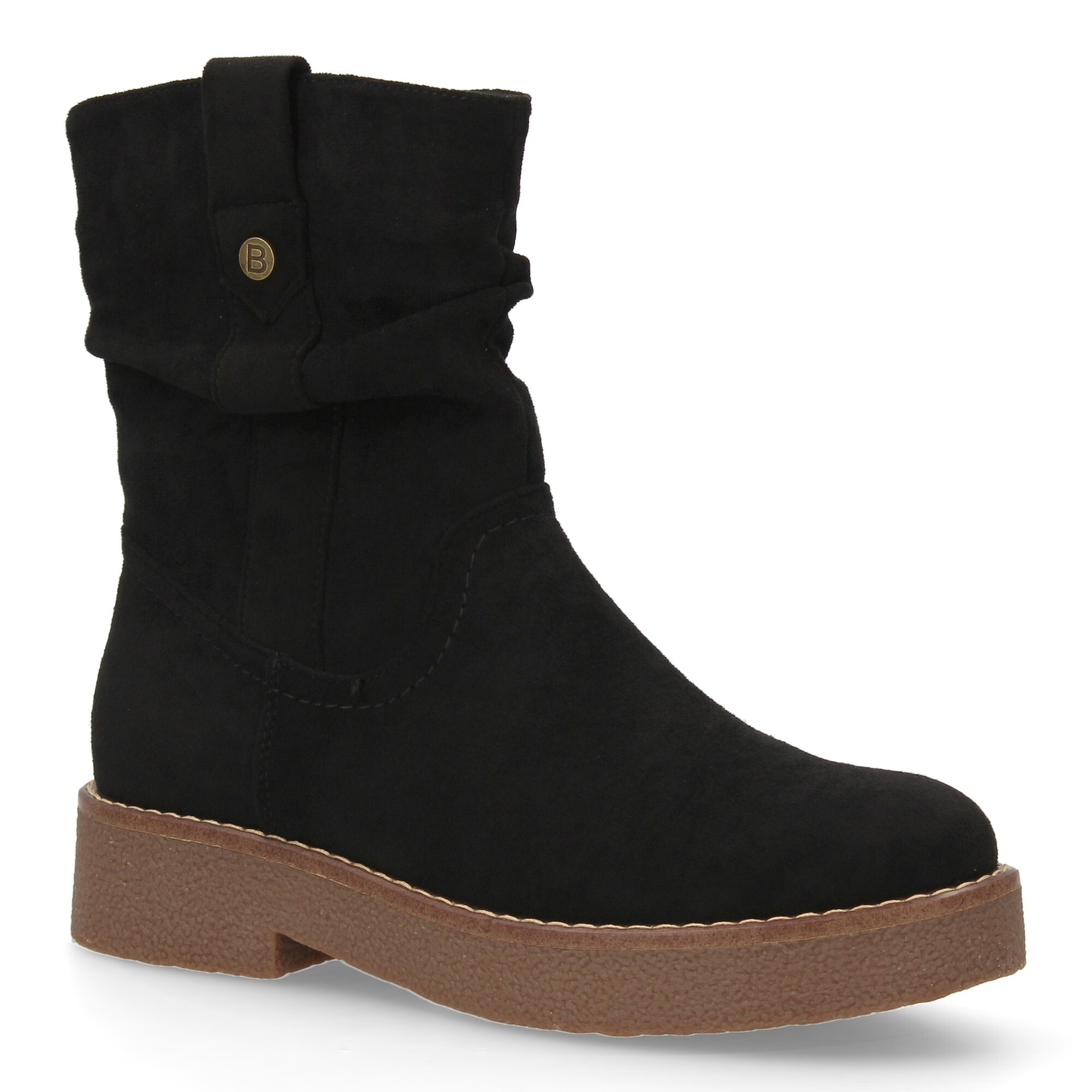 Botines planos para Mujer, cómodos y elegantes, diseño moderno con caña arrugada