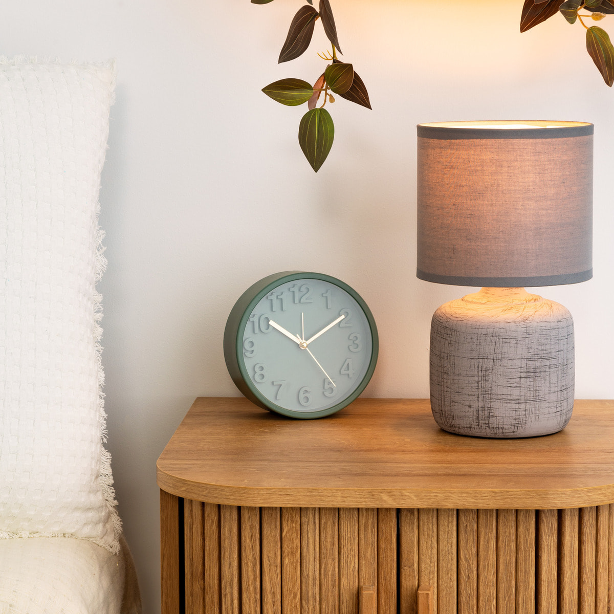 Lampe "Salta" grise - céramique H26.5 cm