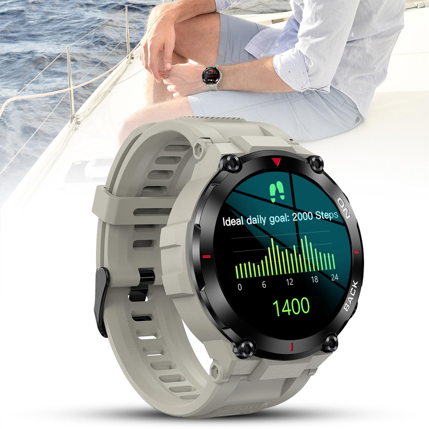 Smartwatch K37 con batteria da 480mAh a lunga durata. Monitoraggio cardiaco e O2. Notifiche dell'app.