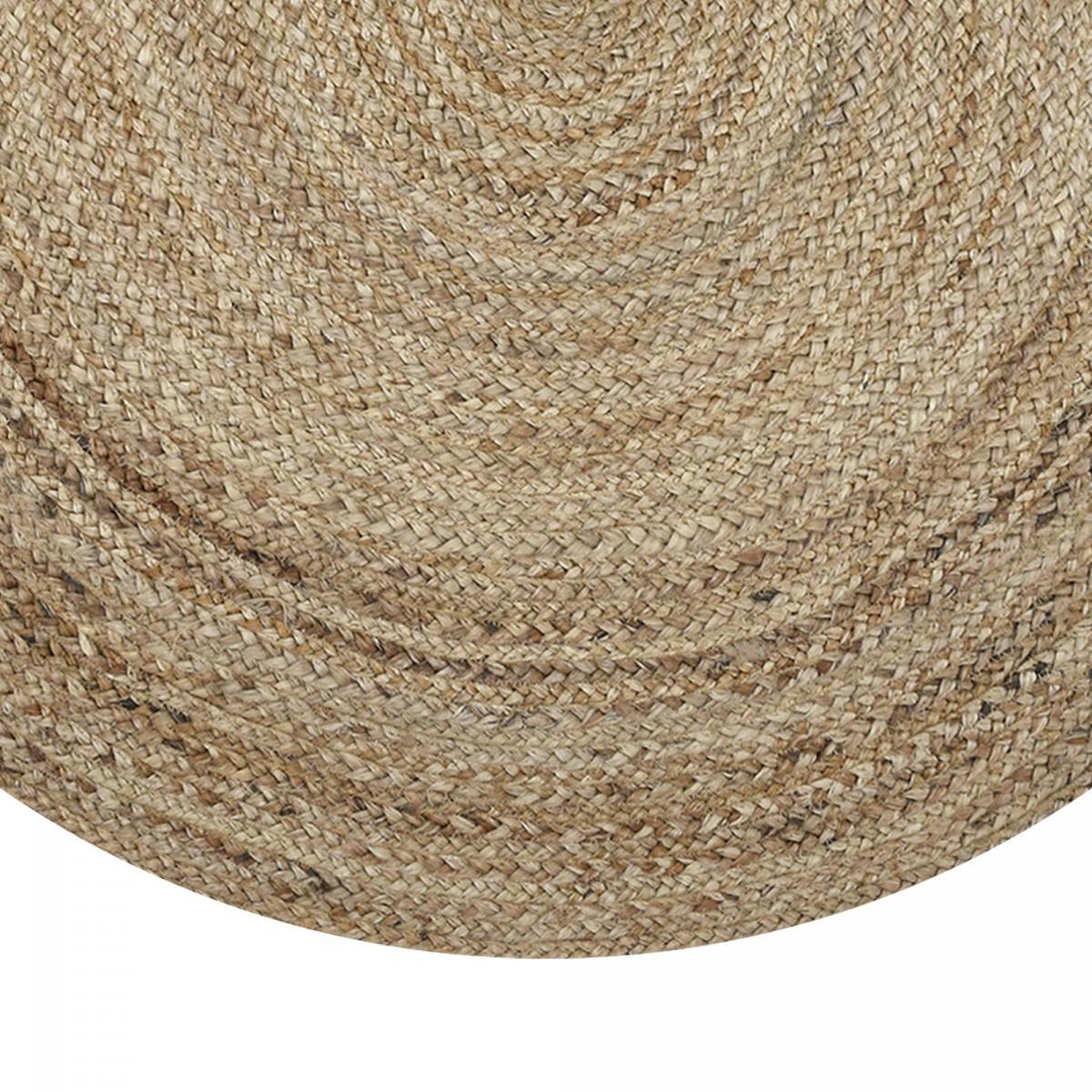Tapis rond fait à la main en jute motif uni CIDO