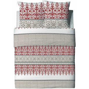 Parure Housse De Couette 3pcs avec Taies oreiller 100% coton 57fils Halti
