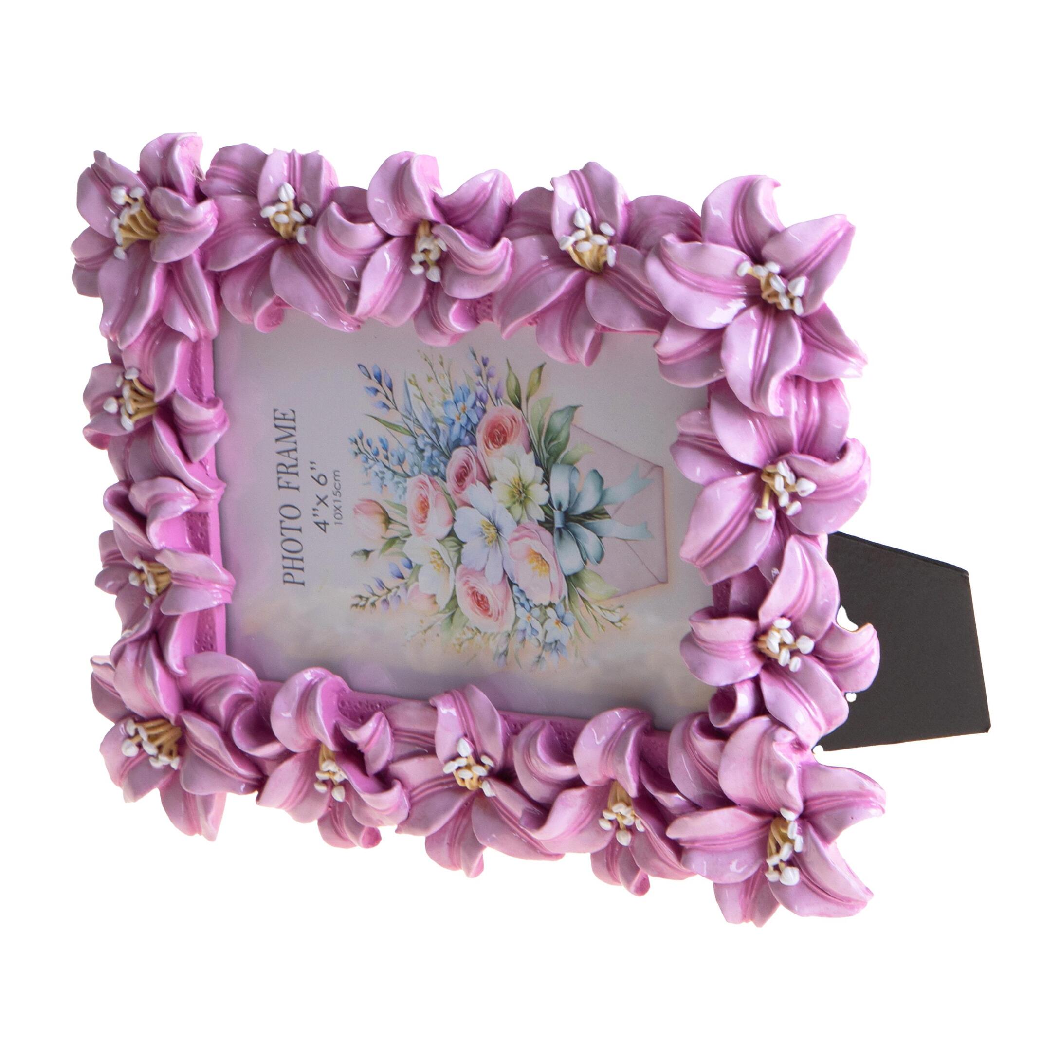 Porta foto fiore - 17xH22,5x2,2cm - Pezzi 3 - Bianchi Dino SpA