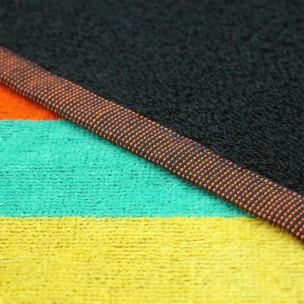 Serviette de plage XL éponge velours Jacquard Multicolore 140x180 400g/m² - Mondrago
