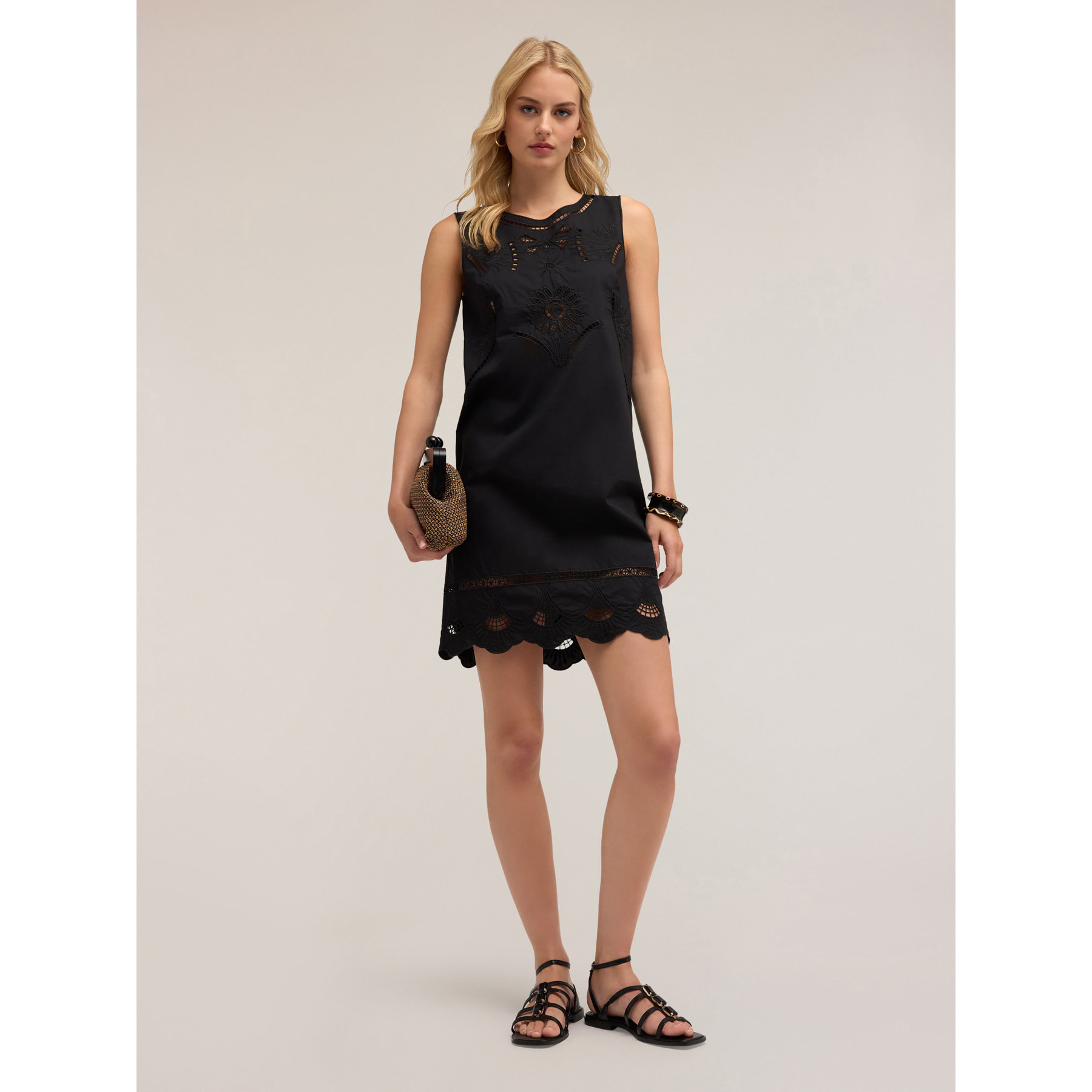 Motivi - Vestido de verano con bordados - Negro