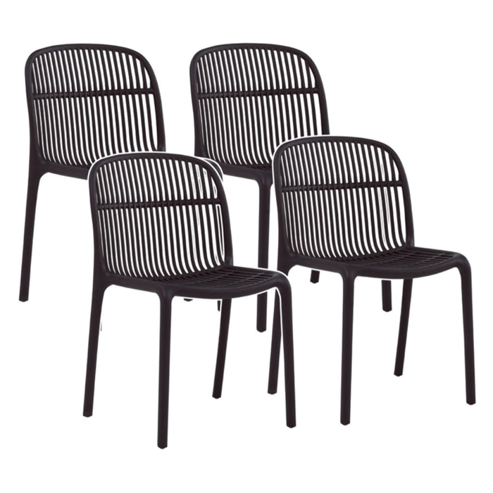 Set da 4 sedie da giardino nere in polipropilene – Sintra